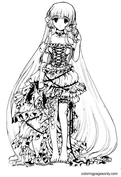 Anime Girl Dress Coloring Pages Coloring Pages