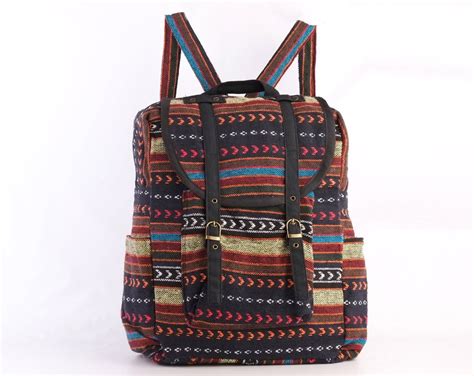 Large Hipster Backpack Native Tribal Day Pack Stylish Collage Etsy