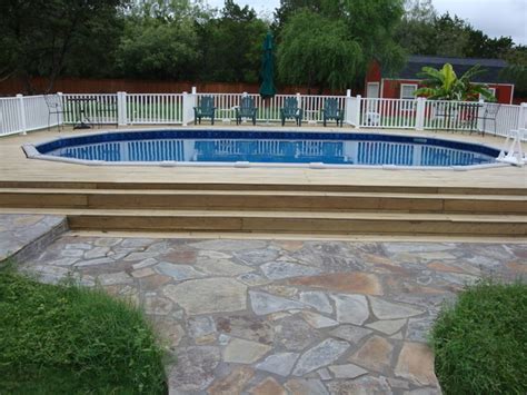 Oval Above Ground Pool With Deck Traditional Pool Austin By The