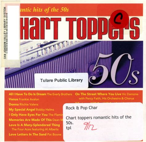 Chart Toppers Romantic Hits Of The 50s 1998 Cd Discogs