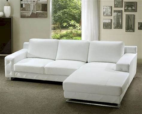 White Leather Sectional Sofa Set 44l0680
