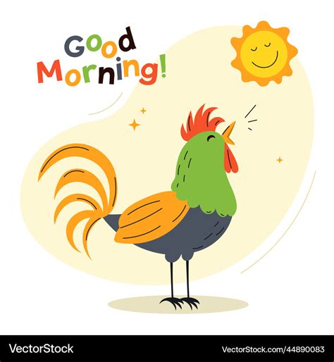 Rooster Wish Good Morning Royalty Free Vector Image