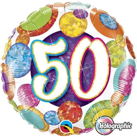 50th Birthday Big Dots Foil Balloons