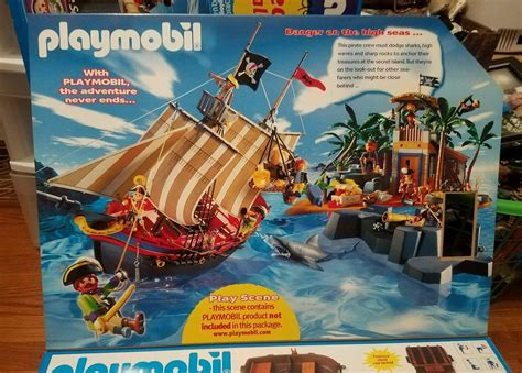 Rare Vintage Playmobil 3619 Pirate Ship And Island Adventure Set New