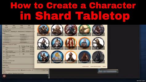 How To Create A Character In Shard Tabletop Youtube