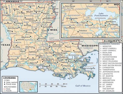 State And Parish Maps Of Louisiana Printable Map Of Lafayette La