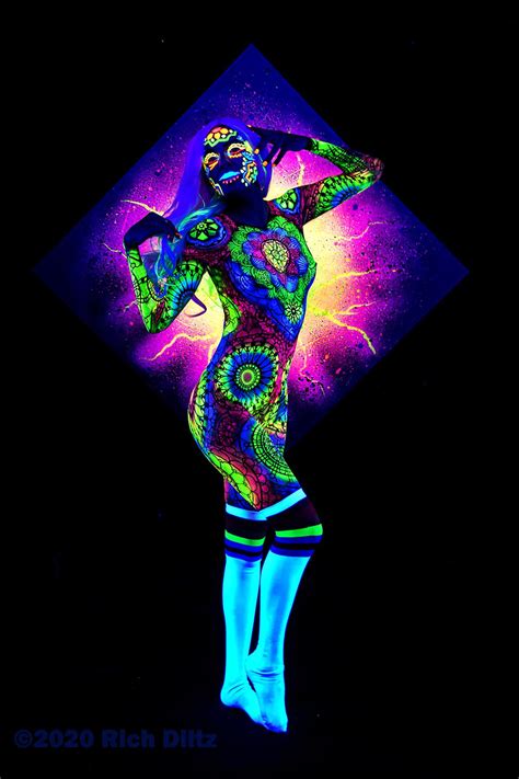 My Latest Blacklight Body Paint Shoot If This Sort Of Thing Is Welcome Here I Will Be Happy To