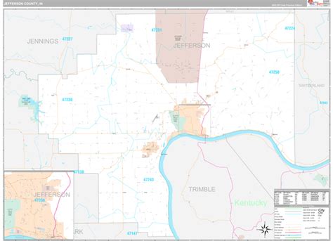 Jefferson County In Wall Map Premium Style By Marketmaps Mapsales
