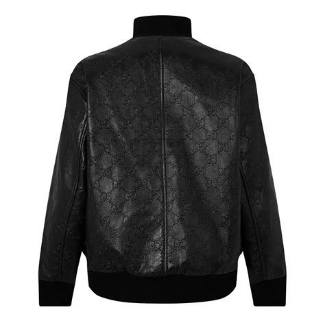 Gucci Leather Gg Bomber Jacket Men Black 1000 Flannels