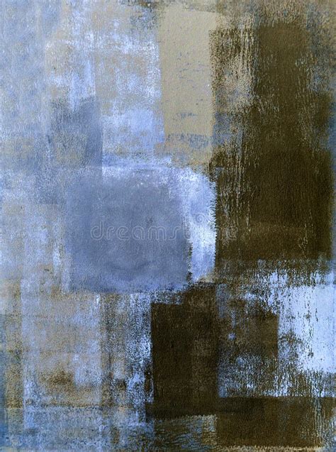 Blue And Brown Abstract Art Painting Stock Photo Image