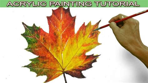 Acrylic Painting Tutorial On How To Paint An Autumn Maple Leaf In Easy