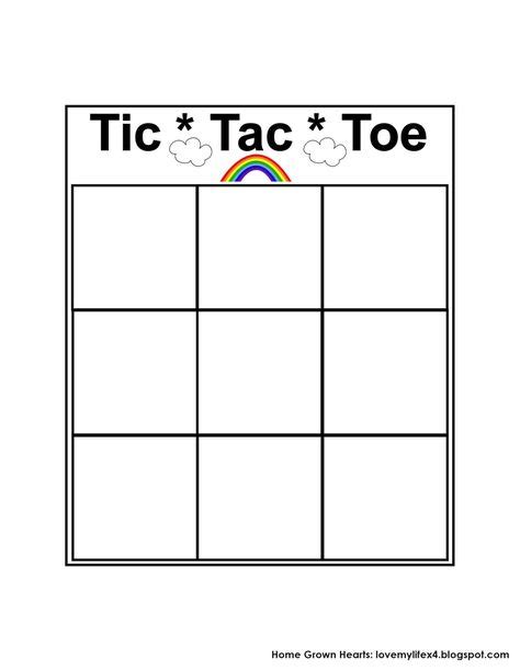 Tic Tac Toe Game Printables