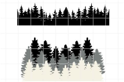 Forest Svg Forest Cut Files Woodland Cutting Set Vector 996088