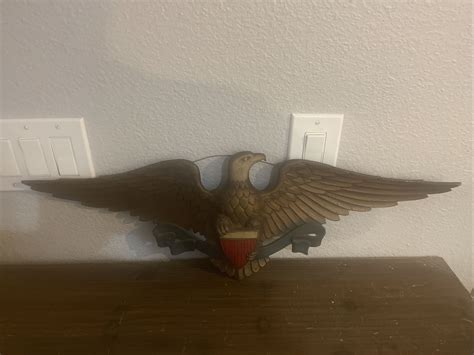 vintage american eagle wall plaque metal sexton usa 27 x 9 ebay