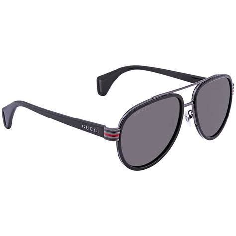 gucci gucci grey polarized aviator men s sunglasses gg0447s 001 58