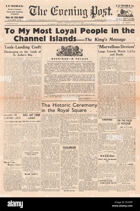 1945 Evening Post Jersey Front Page Reporting Channel Islands Are