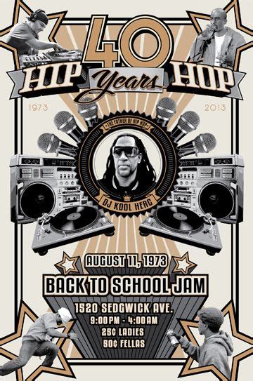Kool Herc Hip Hop 40th Anniversary Poster Dj Kool Herc Old School