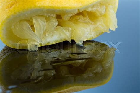 One Of Squeezed Lemon On A White Stock Image Colourbox