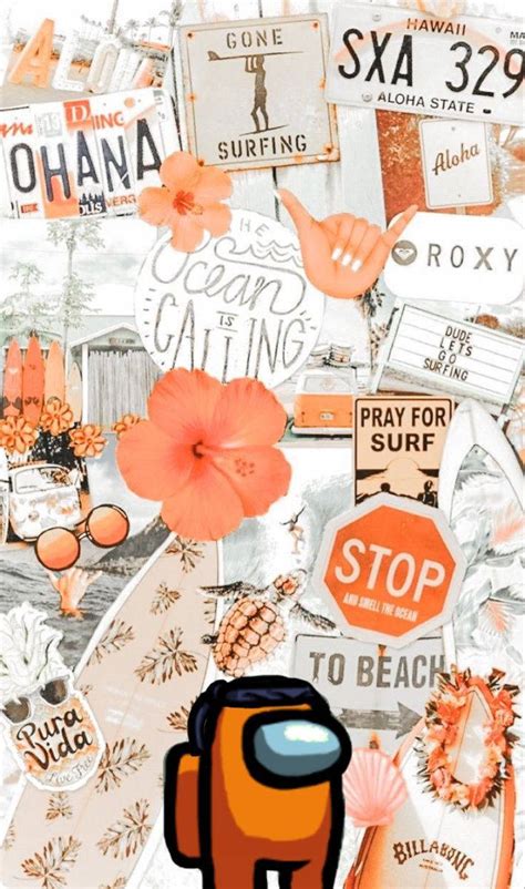 Download Orange Aesthetic Among Us Iphone Wallpaper