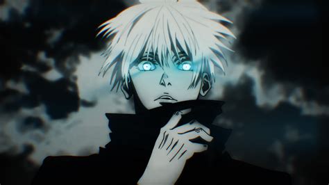 White Hair Jujutsu Kaisen Satoru Gojo Anime Boys Anime Glowing