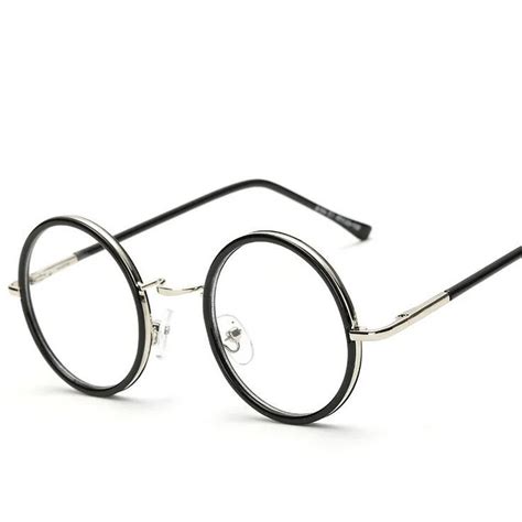vintage round glasses frames women metal eyeglasses frame with clear lens optical frame mens