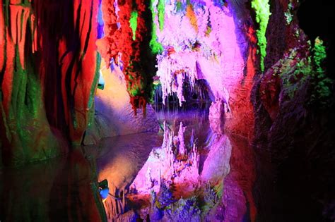Underground Cavern Rainbow The Reflecting Pool Stock Photo Download
