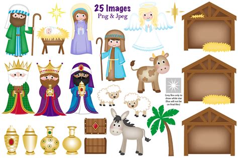 Christmas Nativity Clipart Nativity Scene Graphics And Illustrations By