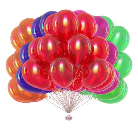 Colorful Balloons Bunch Birthday Party Decoration Multicolored Stock