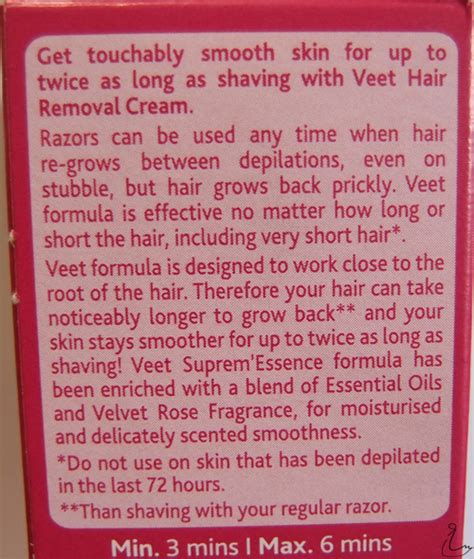 This cream is designed for use in all areas and. The Swanple: Review: Veet Suprem' Essence Hair Removal Cream