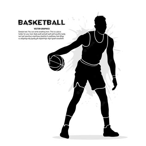 Premium Vector Silhouette Of Male Basketball Player Defending The