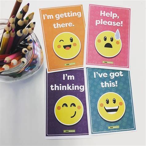 How Gorgeous Are These Emoji Themed Self Assessment Desk Cards A