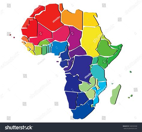 Colorful Political Map Africa 库存插图 548256508 Shutterstock