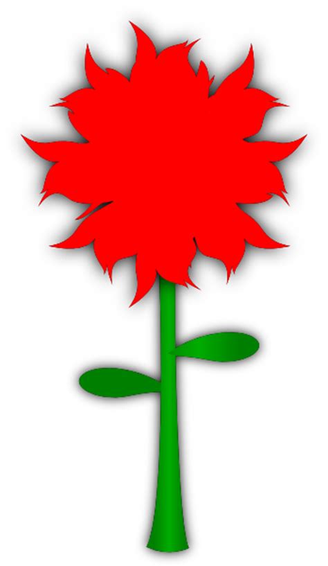 Red Flower With Stem Clip Art At Vector Clip Art Online
