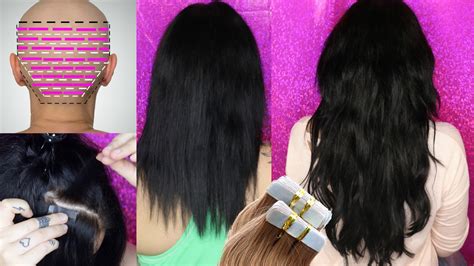 HOW TO- APPLY Tape Hair Extensions CORRECTLY AT HOME! SAVE