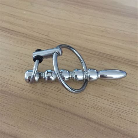 Solid Penis Plug Stainless Steel With Ring For Urethral Chastity Play Peehole Insertion