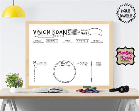 Vision Board 2021 Goals Goal Setting Motivational Board Etsy Vision