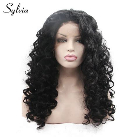 Sylvia 1b Black Deep Wave Synthetic Lace Front Wigs For Woman Natural