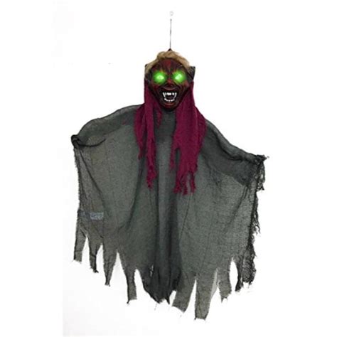 42 Halloween Hanging Goblin With Glowing Green Eyes Creepy Scary