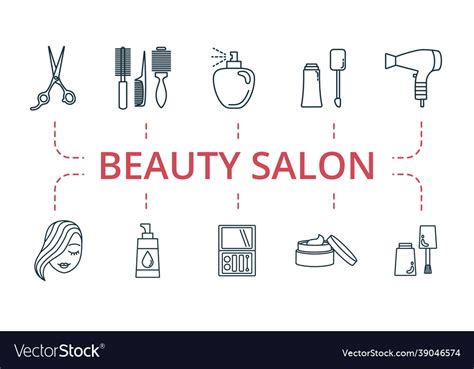 Beauty Salon Icon Set Contains Editable Icons Vector Image
