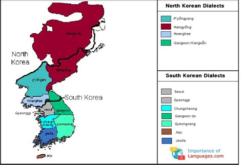 Korean Language Dialects List Map