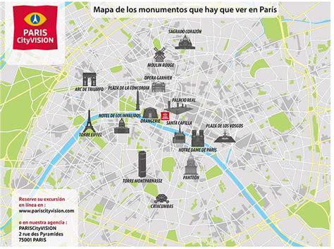 Mapa Monumentos Paris Mapa