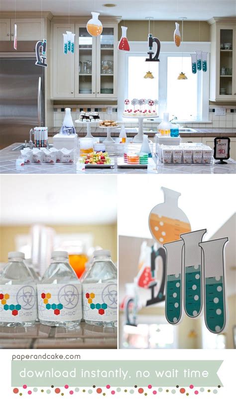 Science Printable Party Decorations Chemistry Lab Birthday Etsy In
