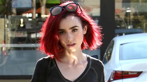 Lily Collins Debuts New Bright Red Hair Lily Collins