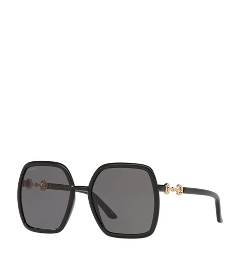 Gucci Black Horsebit Square Sunglasses Harrods Uk