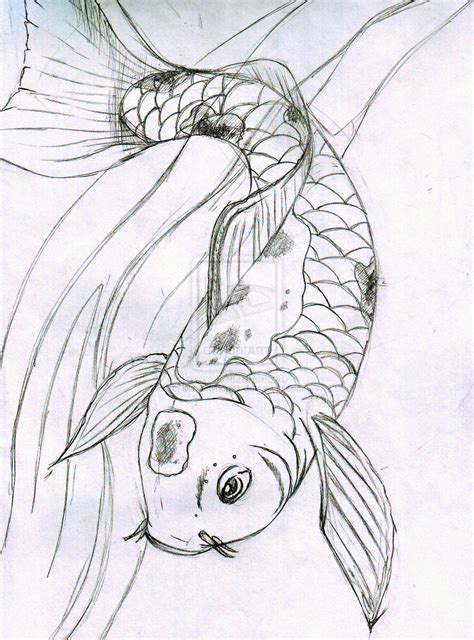 Sketch Koi Fish By Killedmyhopes On Deviantart Koi Fish Drawing