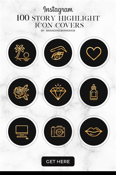 Black And Gold Minimal Instagram Highlight Covers Highlight Etsy