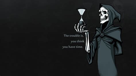 Grim Reaper Illustration Digital Art Hourglasses Skull Skeleton Hd Wallpaper Wallpaper Flare
