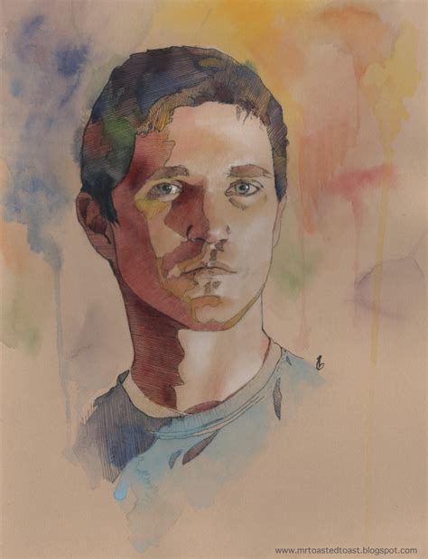 Toast Watercolor Self Portrait