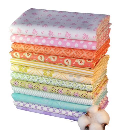 Designer Fabric Bundle Pastel 12 Fat Quarters 100 Cotton