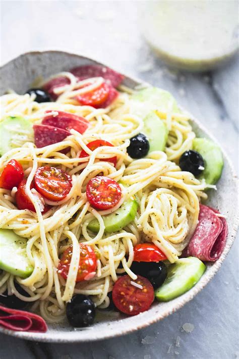 Creamy Italian Spaghetti Pasta Salad Creme De La Crumb